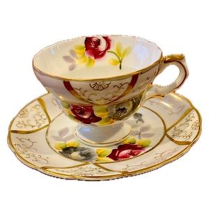 Shafford fine bone China floral tea cup & saucer, hand painted in Japan